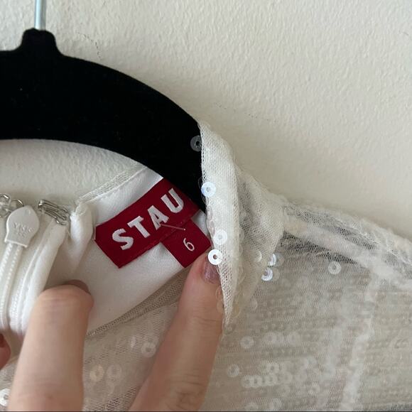 Staud Liza Mock Neck Sequin Dress - Picture 6 of 6